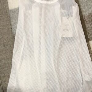 Mesh white runners tank